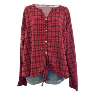 LoveU.Dear Women’s Plus Plaid Flannel Tunic 2XL